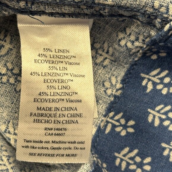 Faherty Womens Isha Basketweave Linen Dress Gobi Floral Size XS Comfy Summer - Picture 8 of 13